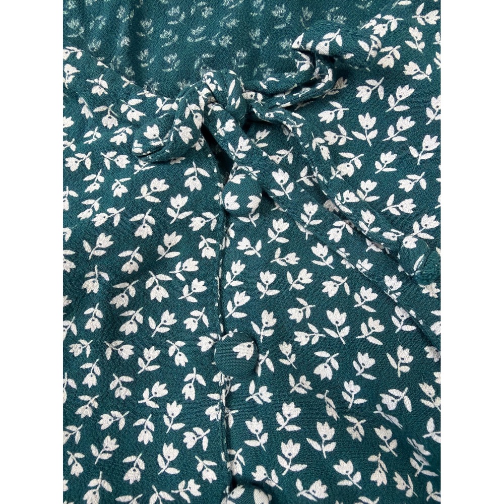 American Eagle Womens Teal Green Ditsy Floral Tiered Babydoll Mini Dress Size‎ M - Picture 6 of 7